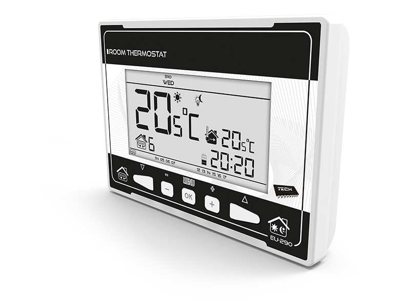 Istabas termostats TECH EU-290 V3, programmējams, bezpotenciāla