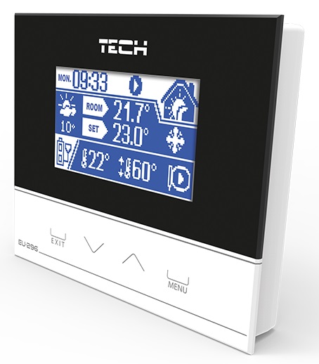 TECH Проводной комнатный регулятор температуры EU-296, с RS связью