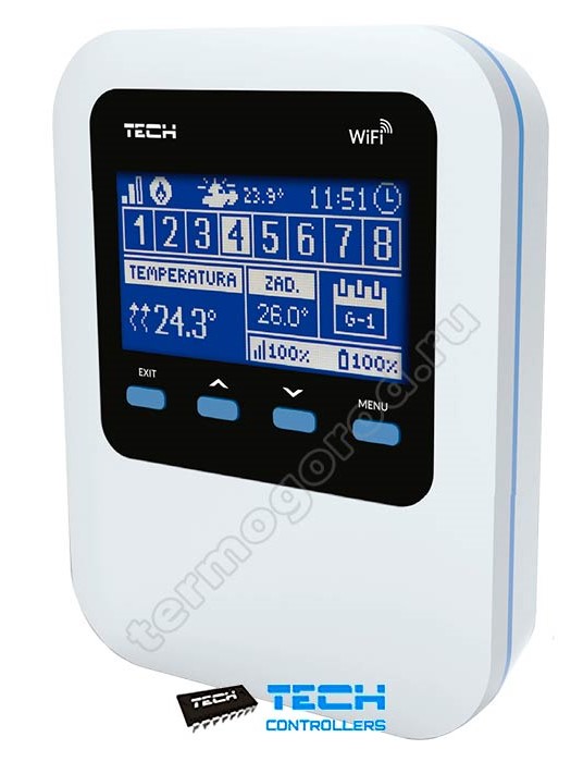 TECH WiFi 8s программируемый, беспроводной терморегулятор с управлением через интернет
