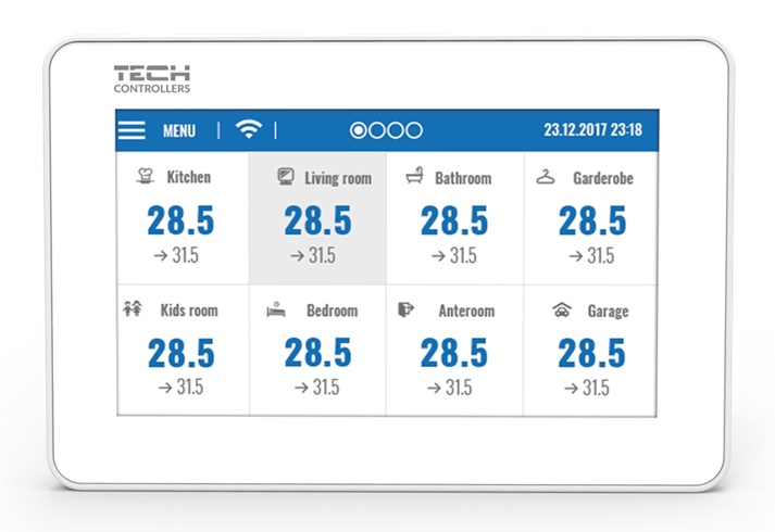 TECH Vadības panelis EU-M-9 R, ar WIFI moduli, balts