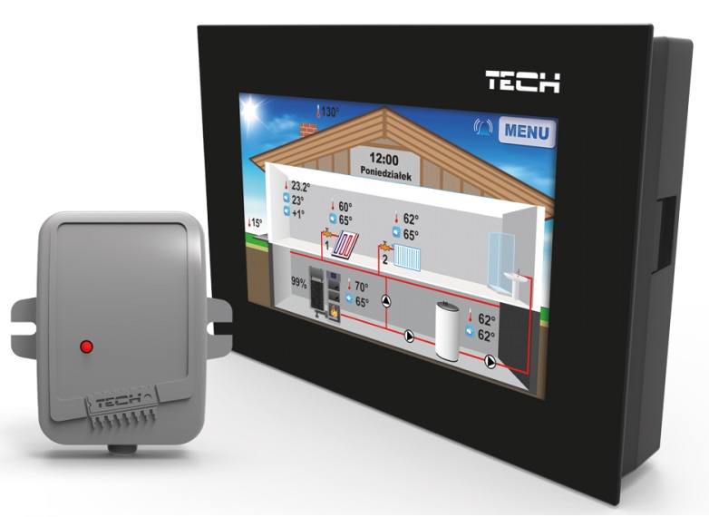 TECH Istabas termostats EU-281 C, bezvadu, melns
