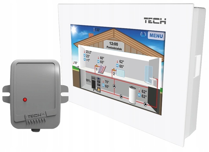 TECH Istabas termostats EU-281 C, bezvadu, balts