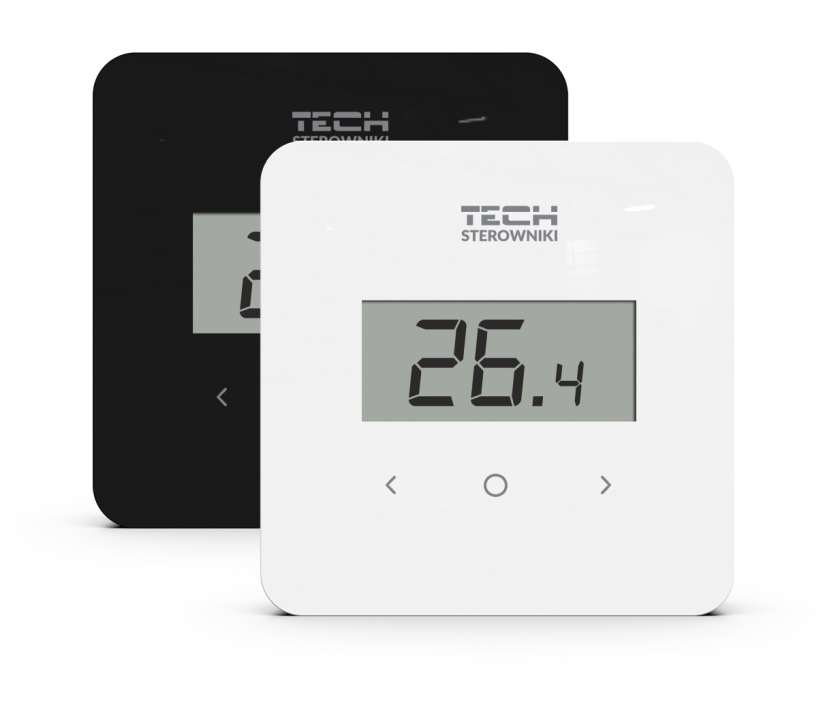 TECH Istabas termostats EU-R-8b PLUS, bezvadu, melns, (priekš L-8) ar mitruma sensoru