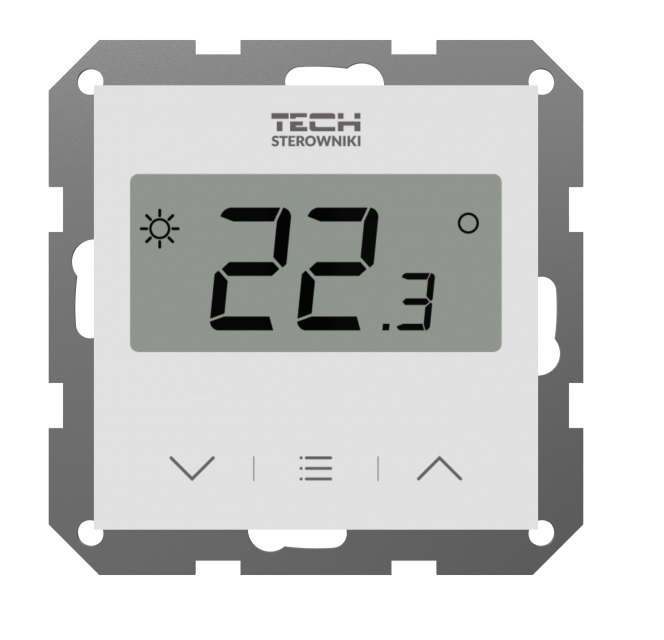 TECH Комнатный термостат, EU-F-2z V1, встраиваемый, белый, проводной