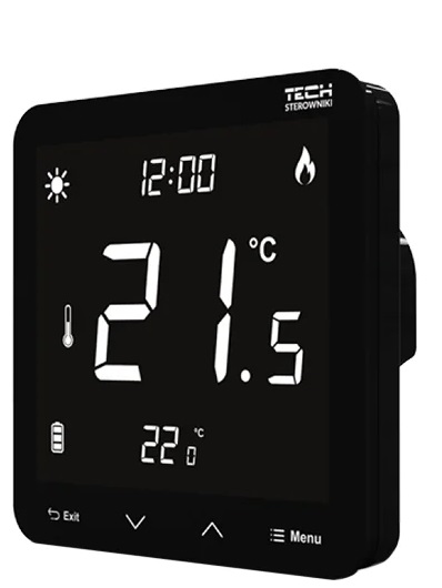 TECH Комнатный термостат EU-T-3.2, беспроводной, черный