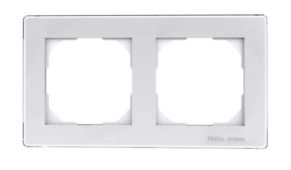 Stikla rāmītis iebūvējamiem slēdžiem FG-02, divdaļīgs (F/FS/FZ), balts, TECH Sinum