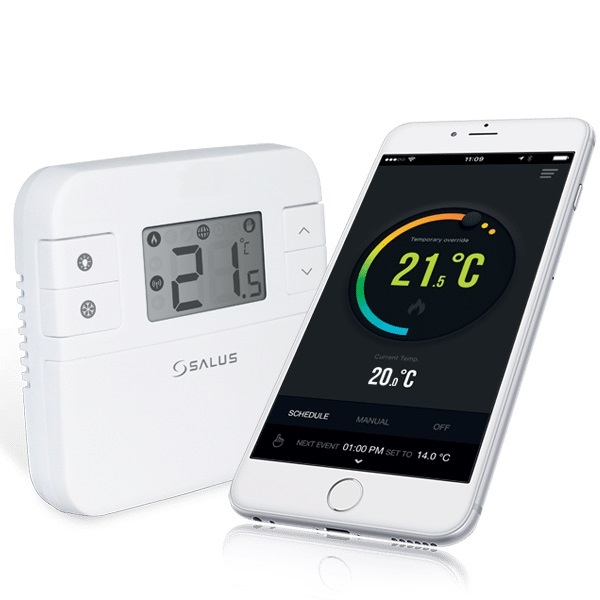 Bezvadu, programmējams interneta telpas temperatūras termostats RT310 i, SALUS