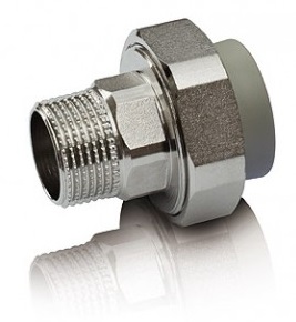 Полипропиленовая разъемная муфта D20x1/2'' M, серая