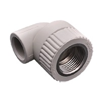 Полипропиленовый отвод с внутренней резьбой D25*1/2'', серый