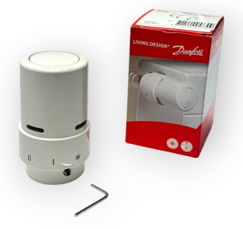Radiatoru termogalva RAX 6070, balta, ar iebūvētu sensoru, DANFOSS, 013G6070