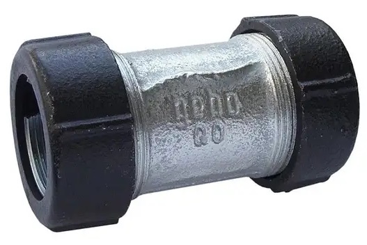 Oбжимная муфта Ду 32, двухсторонняя, для стальных труб, GEBO, 2220016