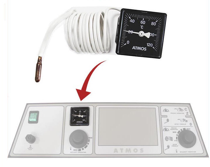 Термометр 0-120°C для твердотопливного котла ATMOS, S0041