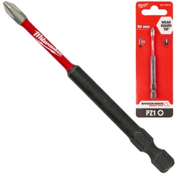 Skrūvgrieža uzgalis SHOCKWAVE IMPACT DUTY™, PZ 1, 90 mm, Milwaukee, 4932430862