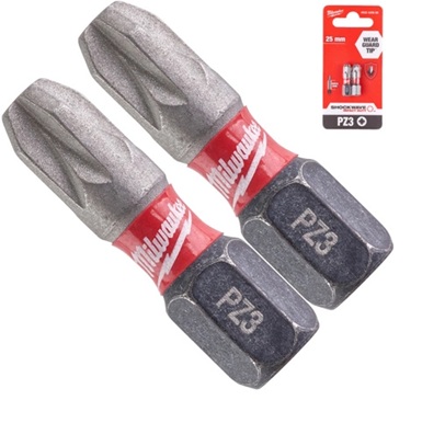 Skrūvgrieža uzgaļu komplekts SHOCKWAVE IMPACT DUTY™, PZ 3, 25 mm, 2 gb., Milwaukee, 4932430868