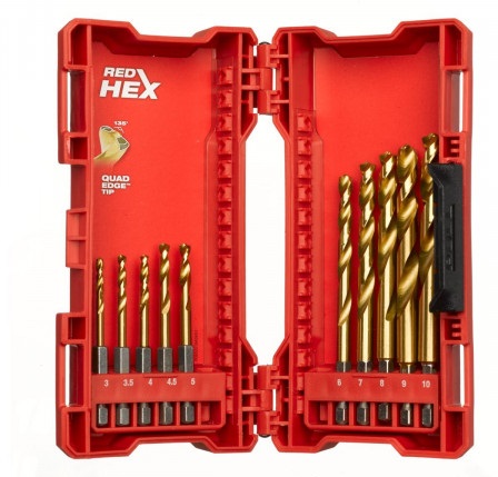 Urbju komplekts HSS-G, metālam ar HEX stiprinājumiem, ar sešstūra kājiņu, 10. gb, Milwaukee, 48894759