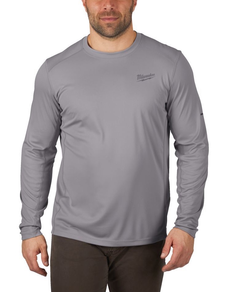 Gaisīga un atvēsinoša materiāla, garo piedurkņu vīriešu krekls, WWLSG-L, pelēks, Milwaukee, 4933478190