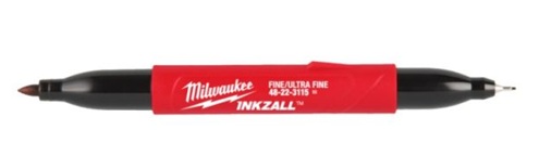 INKZALL™ divu galu marķieris (īpaši smalks punktveida gals/smalks punktveida gals), melns, Milwaukee, 4932501154