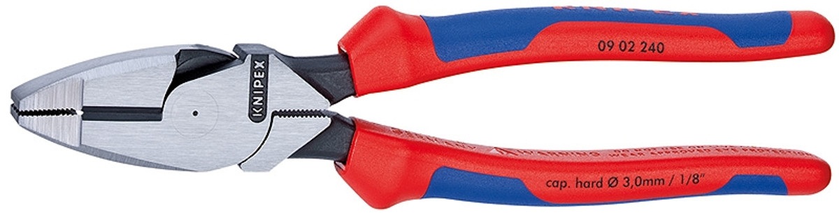 Kомбинированные плоскогубцы 240 мм особой мощности, Lineman's Pliers, с многокомпонентными рукоятками, Knipex, 0902240