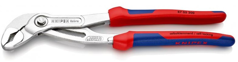 Клещи для водяных насосов KNIPEX Hightec COBRA, 300 мм, хромированные [8705300]