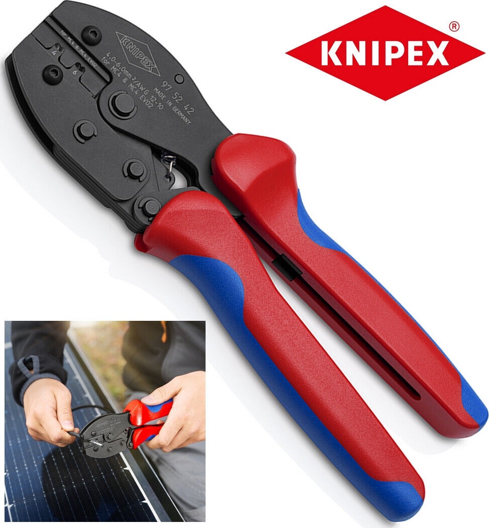 Клещи для обжима разъемов MC4/MC4 EVO 2, с многокомпонентными рукоятками, Knipex, 975242
