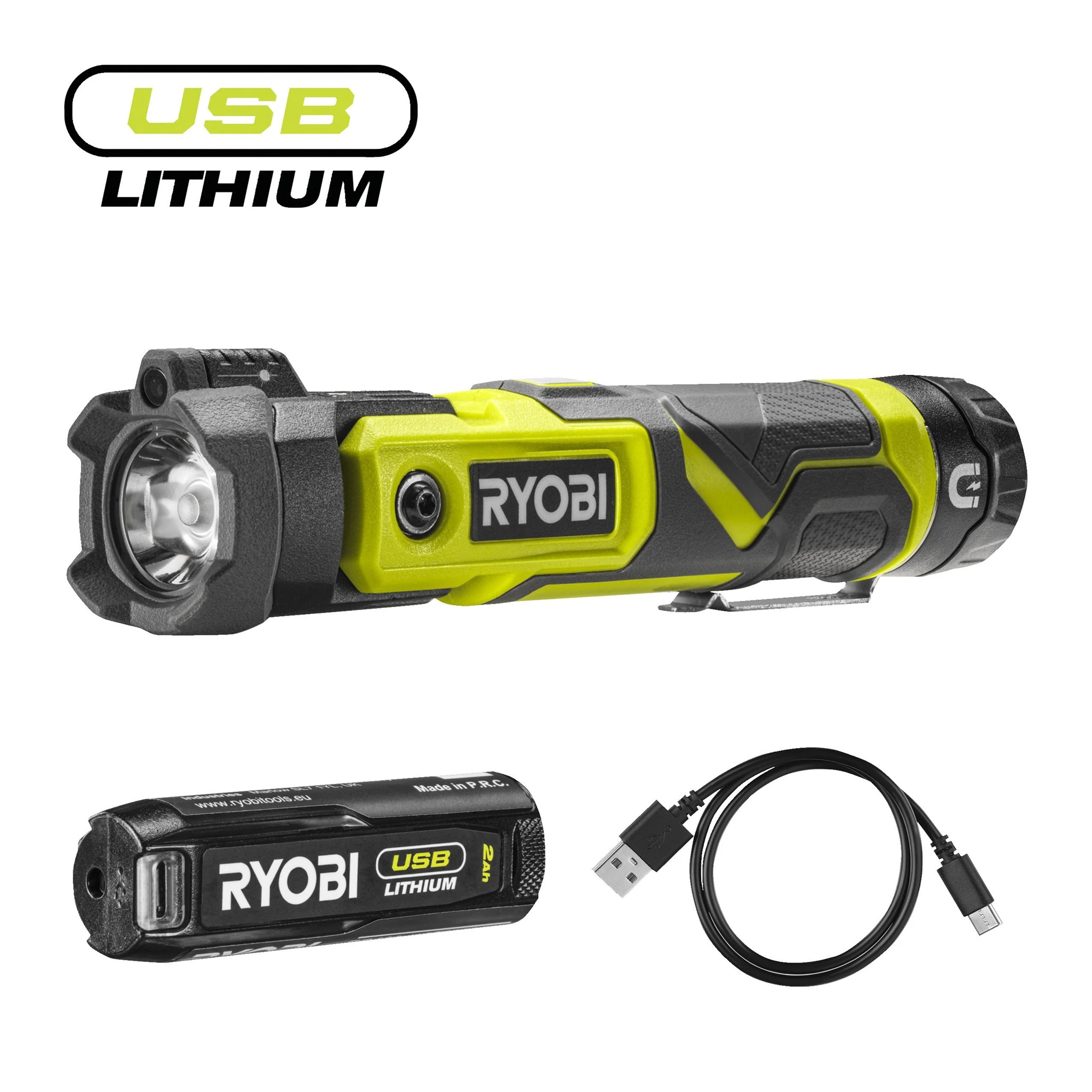 USB Lithium™ grozāms lukturis 4 V, 650 Lm, RLP4-120G, 5133006131, Ryobi