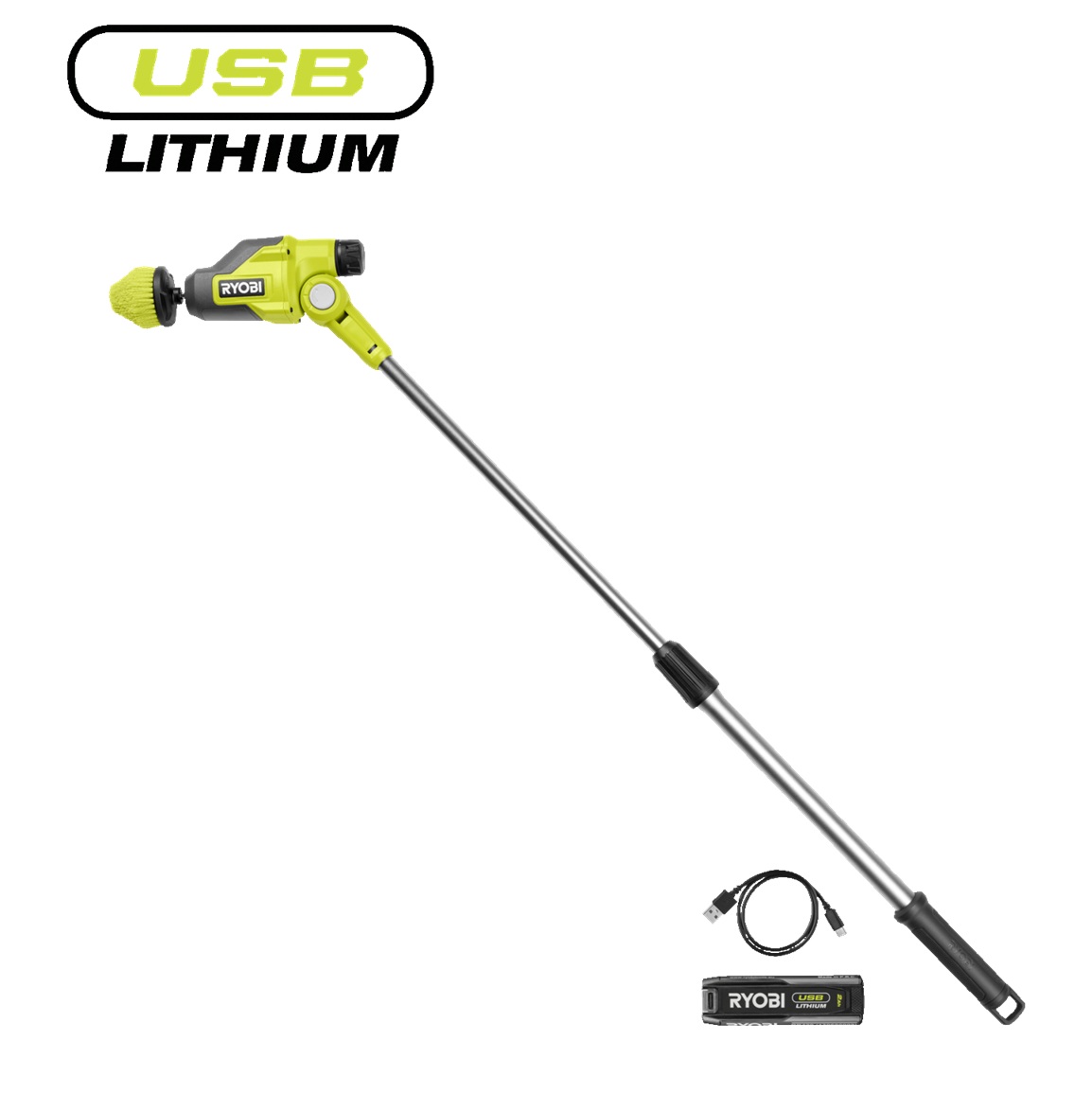 USB Lithium™ 4 V teleskopiskās attīrīšanas ierīces sākumkomplekts, RTS4-120G, Ryobi, 4892210247230