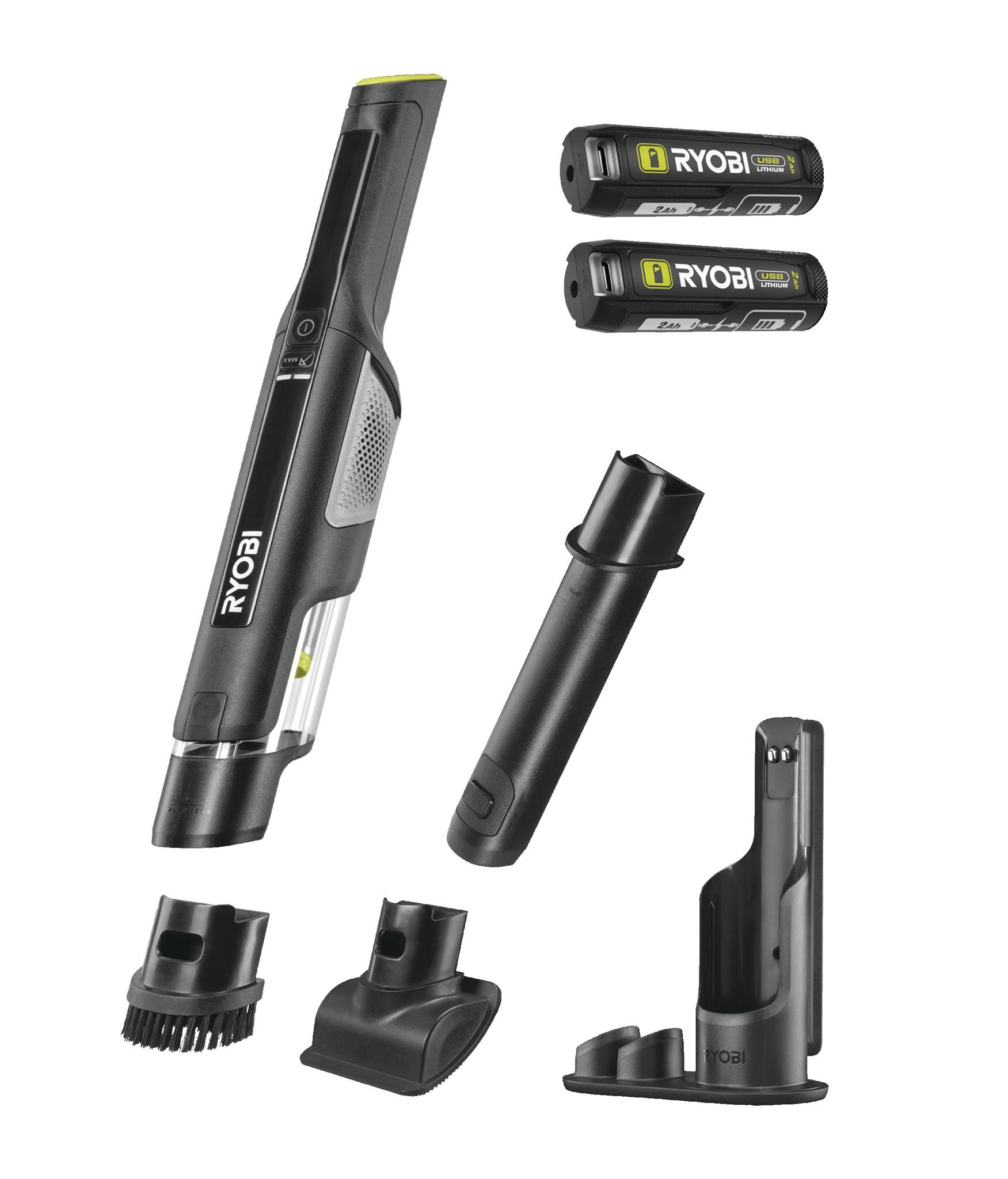 USB Lithium™ rokas putekļsūcēja komplekts ar uzlādes staciju, RHV44-220G, 4 V, Ryobi, 4892210237217