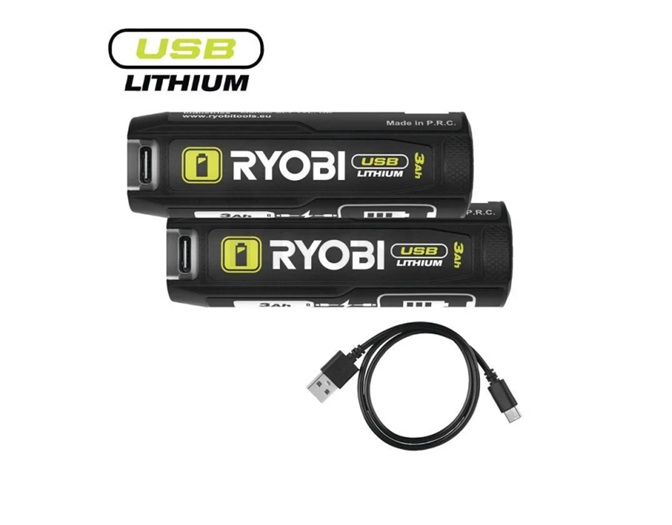 USB Lithium™ akumulātors RB4L30x2, 3.0 Ah, 4 V, 2 gb., 5133006547, Ryobi