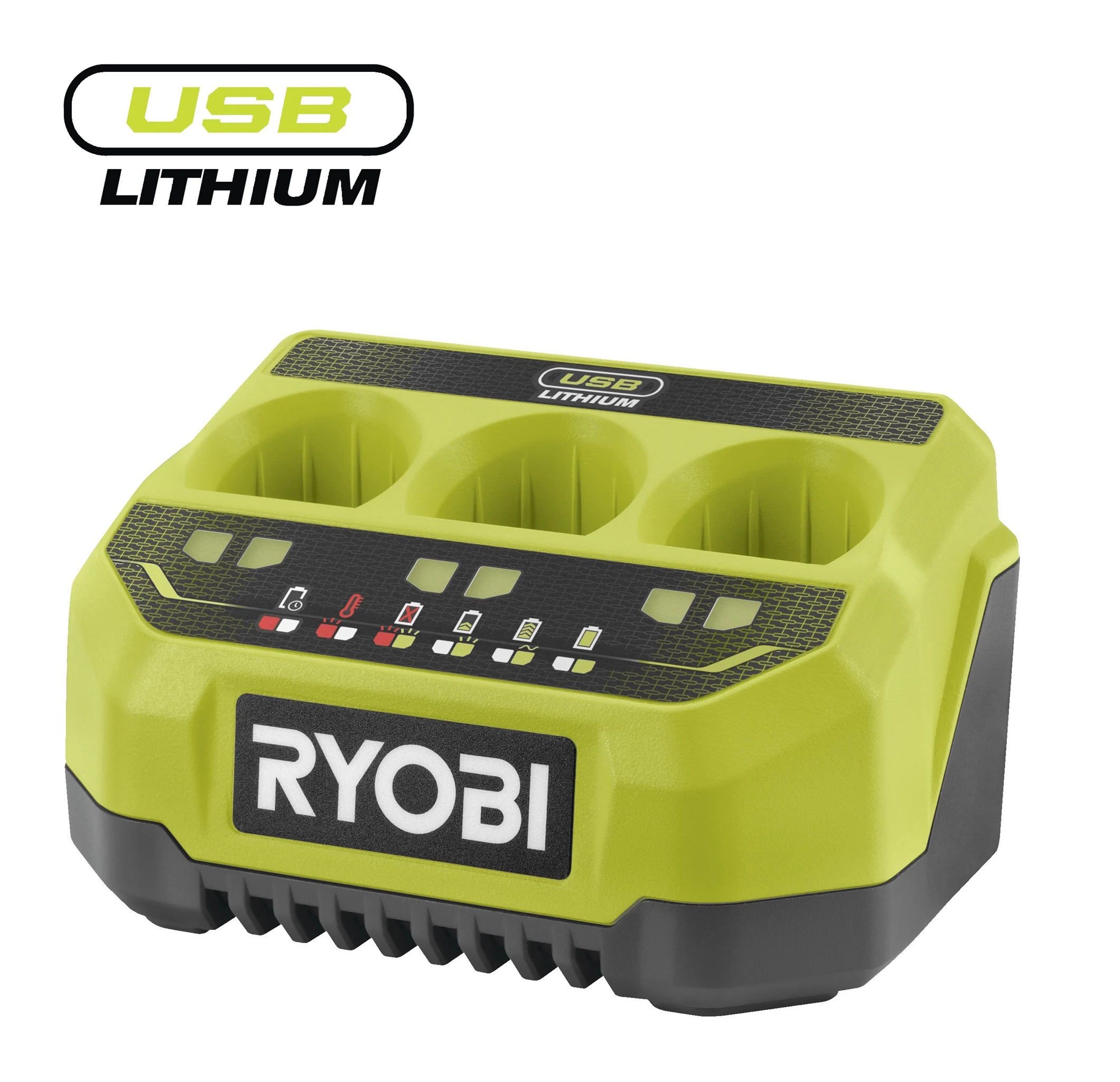 USB Lithium™ 3 pieslēgvietu akumulātoru lādētājs RC43P, 4 V, Ryobi