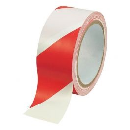 Оградительная лента 50 мм x 100 м, бело-красная