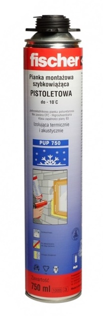 Однокомпонентная полиуретановая монтажная пена PU PRO Fischer, 750 мл, 61-1003