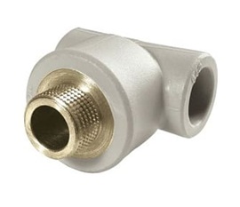 Pelēks, plastmasas trejgabals ar ārējo vītni (TAV) 20*1/2'', KAN-therm, 1209259000