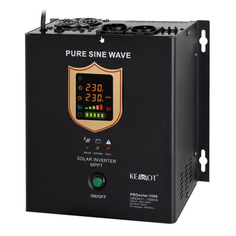 Nepārtrauktās barošanas avots UPS 700 W, brīvi stāvošs +PV, ieeja saules panelim, URZ3417, KEMOT