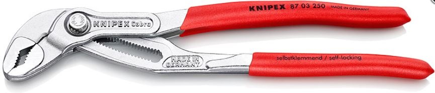 Клещи для водяных насосов KNIPEX COBRA, 250 мм, хром [8703250]