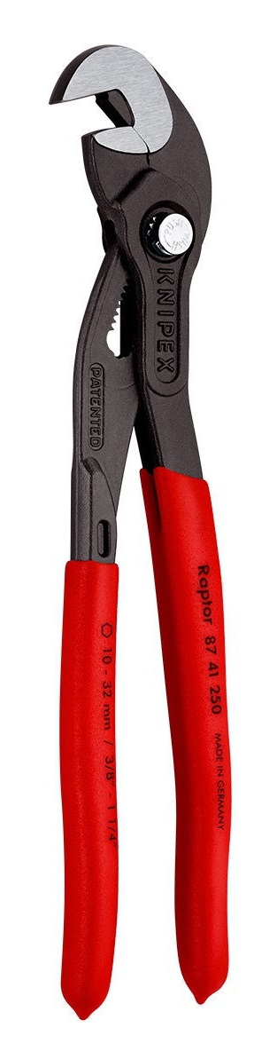 Uzgriežņu stangas ar pretslīdošiem plastmasas rokturiem, 250 mm, Knipex, 8741250