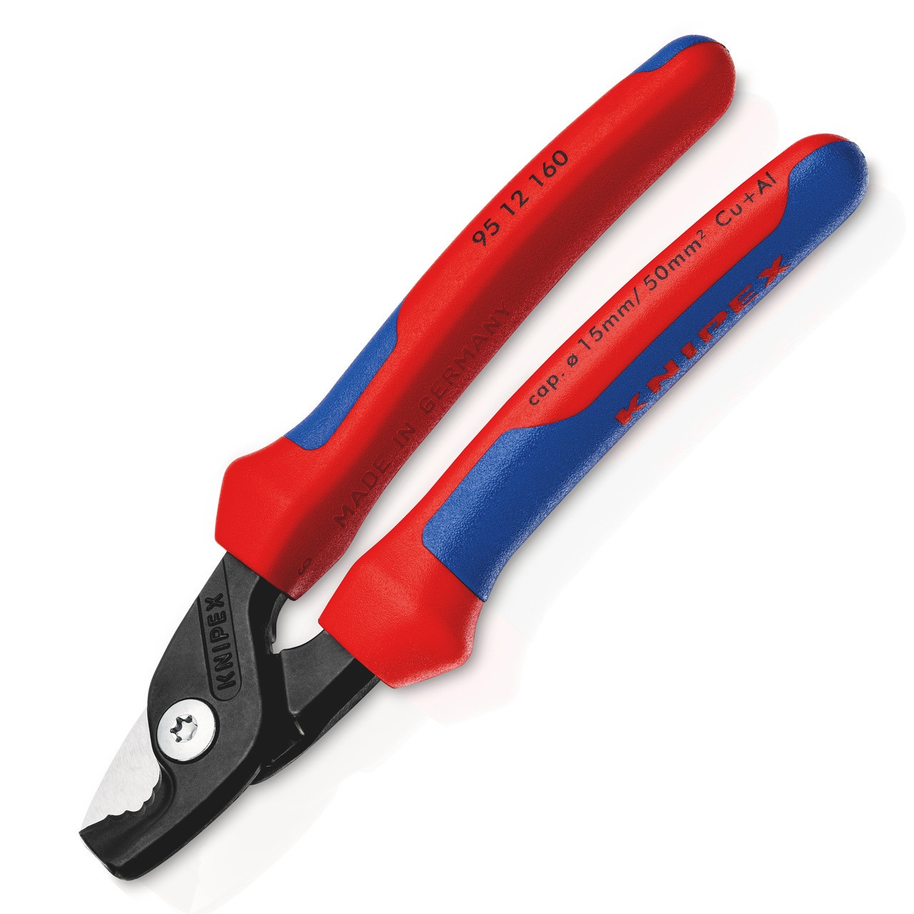 Kompaktas kabeļu knaibles StepCut, 160 mm, ar daudzkomponentu rokturiem, Knipex, 9512160