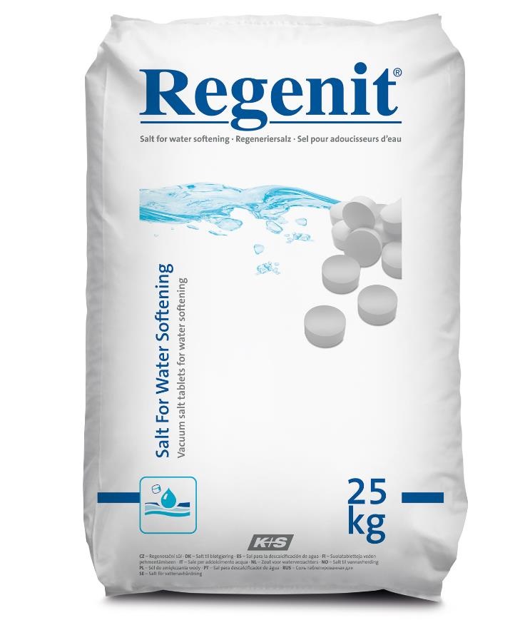 Sāls tabletes REGENIT (Vācija) ūdens attīrīšanai, 25 kg
