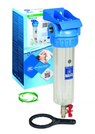 Комплект корпуса фильтра для холодной воды FHPR-3V_R, с дренажным вентилем, прозрачный, AQUAFILTER