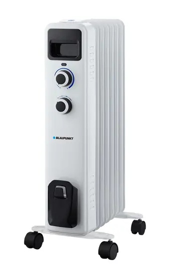 BLAUPUNKT eļļas radiators 1500 W, līdz 14 m2, 3 jaudas režīmi, ar termostata pogu, HOR301