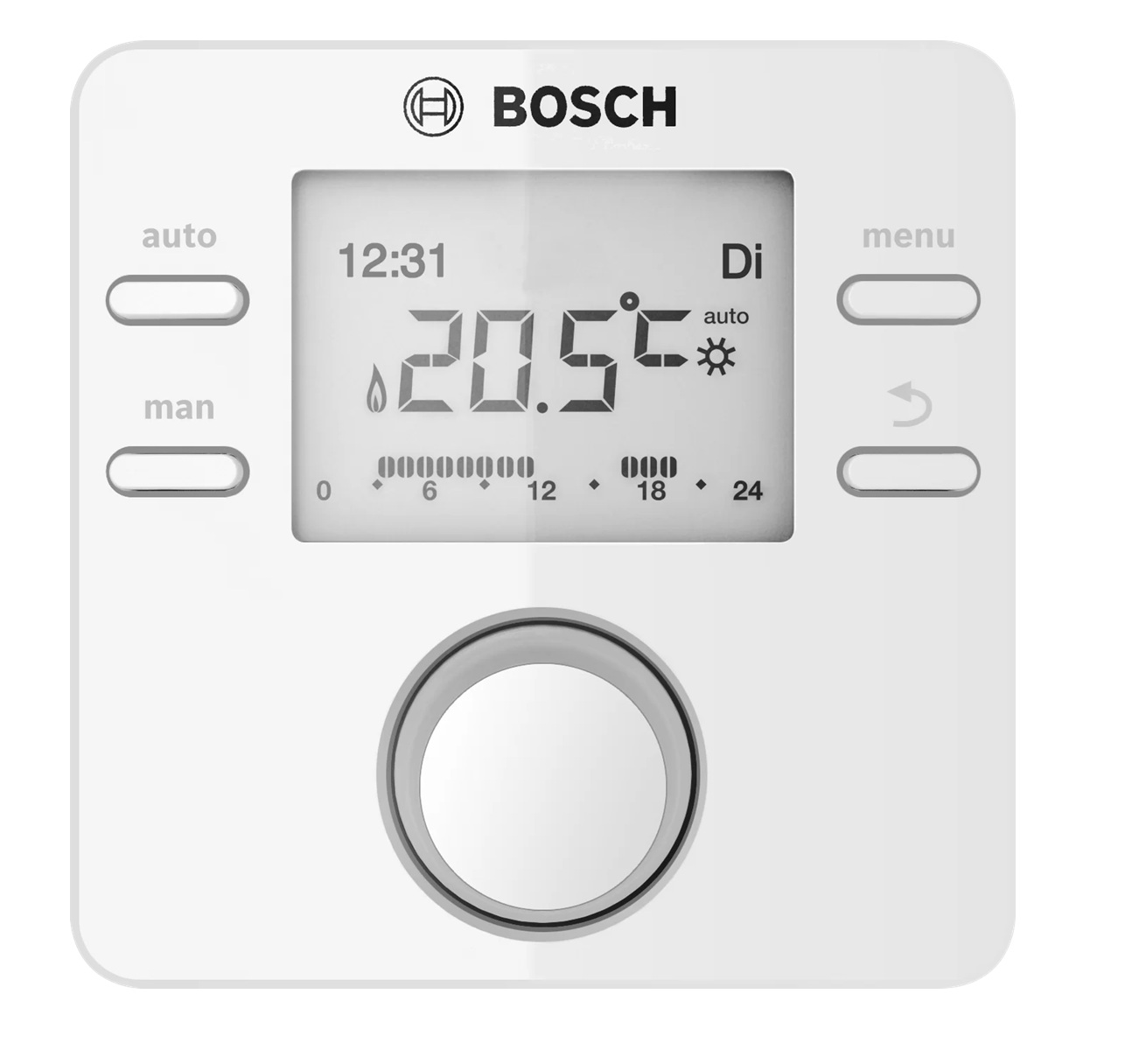 Temperatūras regulators CW100 ar āra temperatūras sensoru, balts, BOSCH, 7738111102