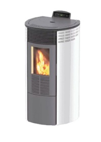 Granulu kamīns CentroPelet ZR12 B, balts, ar gaisa apkuri, Centrometal