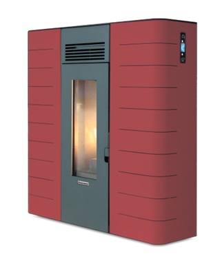 Pellet stove with central heating CentroPelet ZVS16-C SLIM, red, Centrometal
