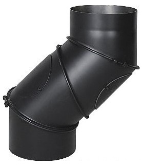 Универсальный, черный, стальной отвод дымохода Ø120, поворотный
