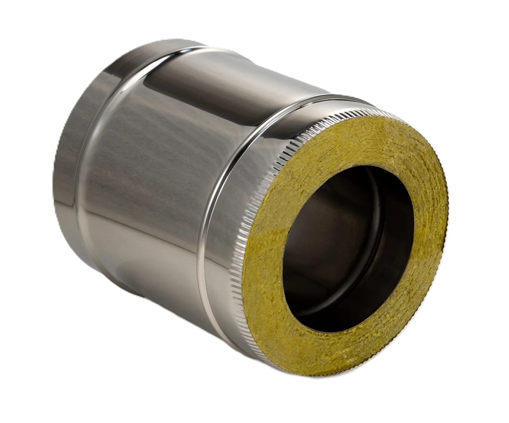 Nerūsējošā tērauda dubultsienu skursteņa caurule 1000 mm, D120/220, izolēta, AISI 316, STANDARD PRO