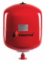 Универсальный мембранный расширительный бак NEMA NEL 5 л, 10 бар, красный, EPDM