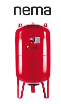 Universāls izplešanās trauks NEMA NEX 140 L, 10 bar, sarkans, uz kājām, BUTYL