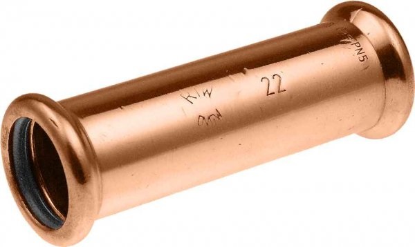 Mедная удлиненная муфта под пресс D35, I-I, H2O, KAN-therm, 2265245017