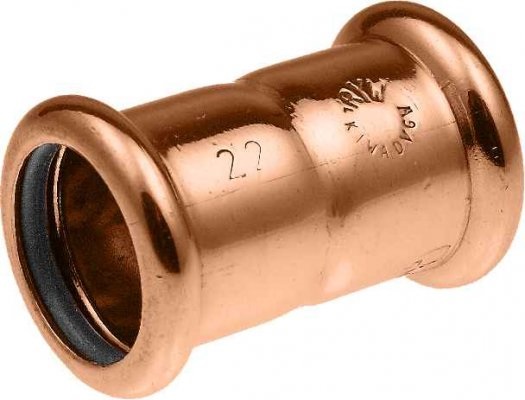 Mедная муфта под пресс D15, I-I, H2O, KAN-therm, 2265245001