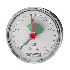 WATTS Manometrs ar aizmugurējo pieslēgumu 4bar 1/4, 5cm AX