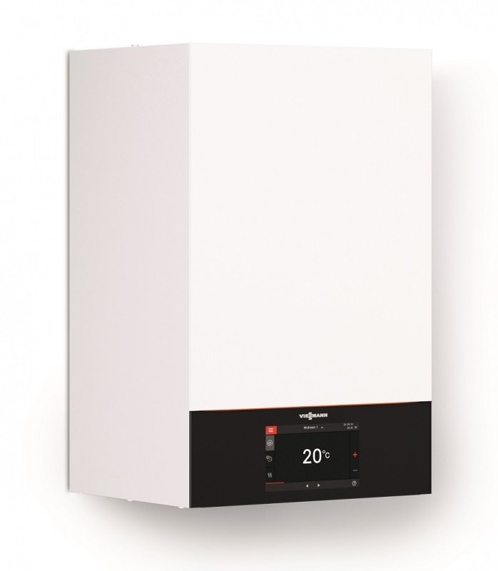 Kondensācijas tipa gāzes apkures katls Viessmann Vitodens 200-W B2HF, 25kW, ar boilera pieslēgumu + Automātika (7722525), 2020 MODELIS